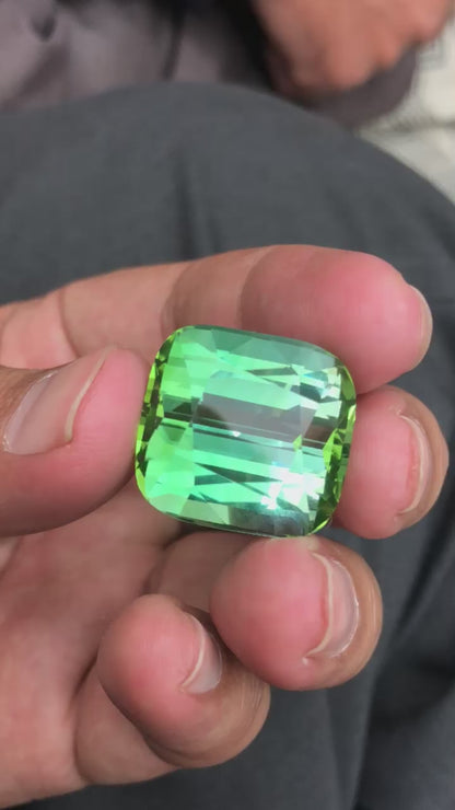 65.60 Carat Bluish-Green Tourmaline