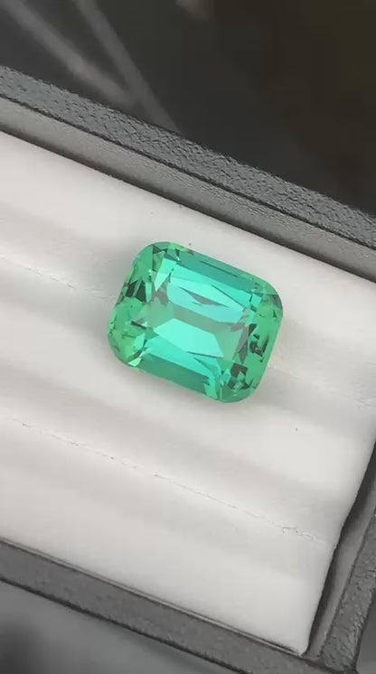 12.71 Carat Bluish-Green Tourmaline