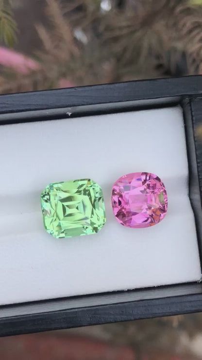 16.50 Carats of Pink & Green Tourmalines
