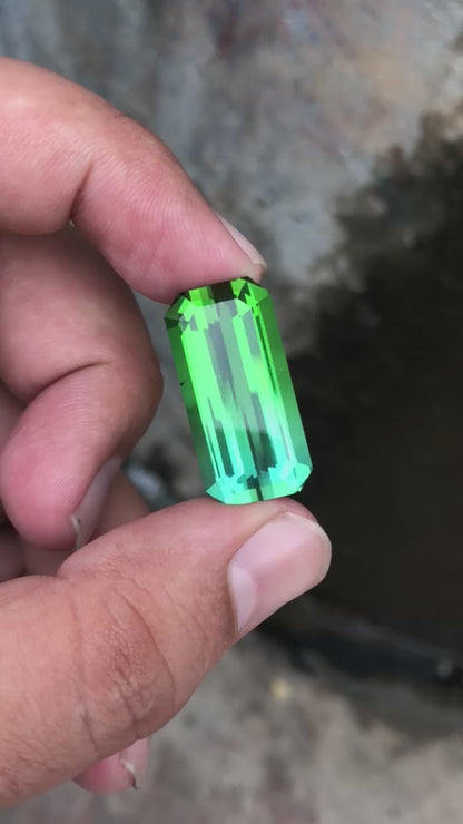 28.68 Carat Blue-Green Bicolour Tourmaline